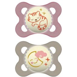 Mam Baby Pacifier Original Night Silicone Pink +0M 2uds