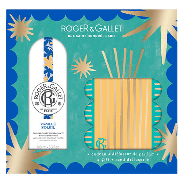 Coffret Eau Parfumée Bienfaisante Vanille Soleil 100ml + diffuseur