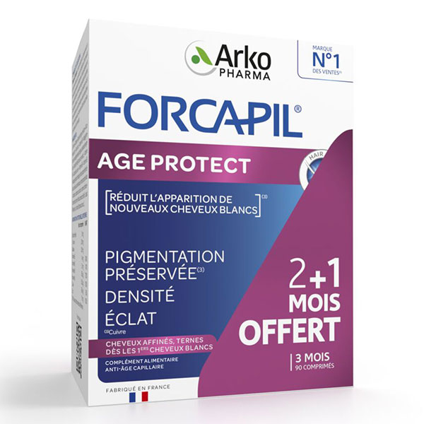 Forcapil Age Protect Cheveux Blancs & Ternes 90 comprimés