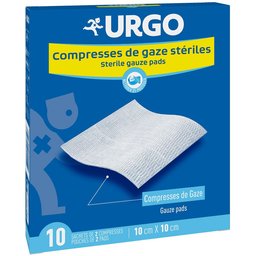 Compresses stériles de gaze 10 cm x 10 cm