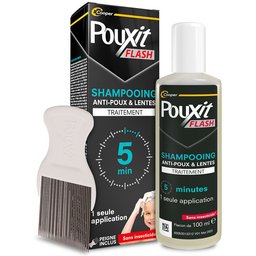 - Shampooing anti-poux et lentes - Agit en 1 application de 5 minutes seulement - Traitement du cuir chevelu - 100 ml