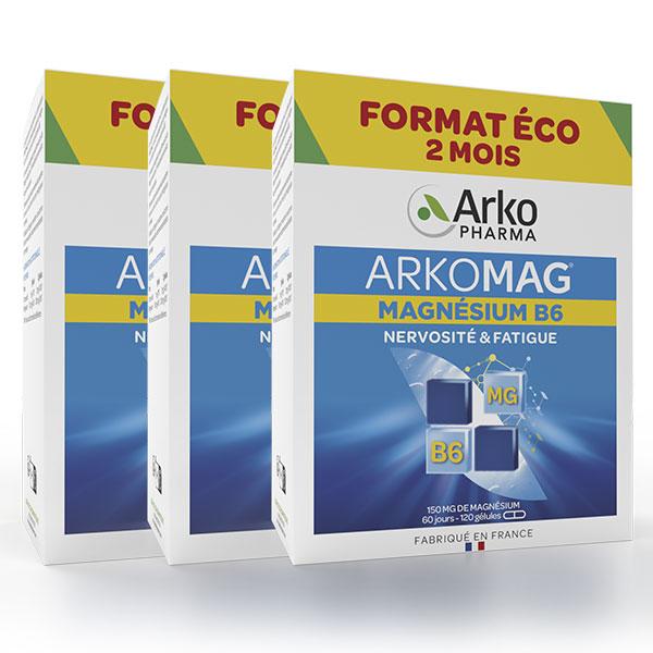 Arkomag Magnésium Vitamines B6 Lot de 3 x 120 gélules