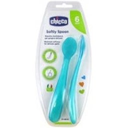 Cuillère Enfant Easy Training Silicone Bleu +6m 2u