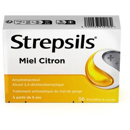 Strepsils Miel Citron - Traitement Antiseptique du Mal de Gorge - À partir de 6 ans