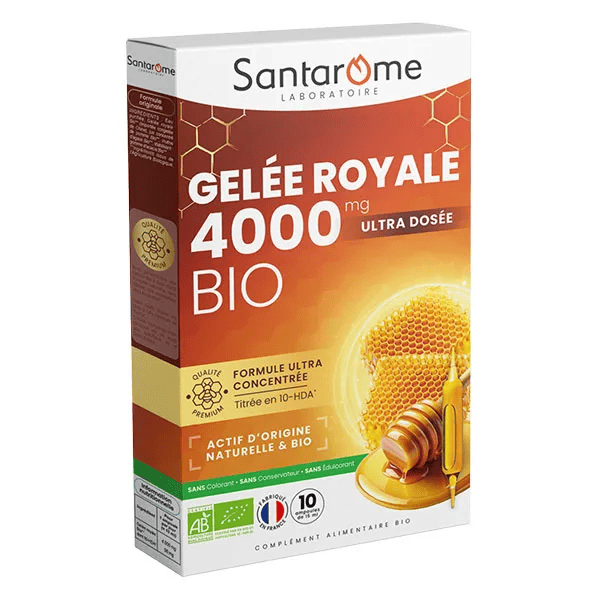 Santarome Ruche Royale Gelée Royale 4000 MG Bio Immunité 10 ampoules