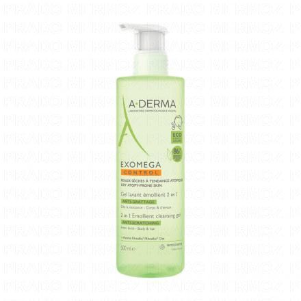 A-DERMA Exomega Control - Gel lavant émollient flacon pompe 500ml