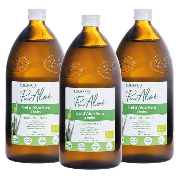 Pur Aloé Lot de 3 Gel d'Aloe Vera à boire 3x1L
