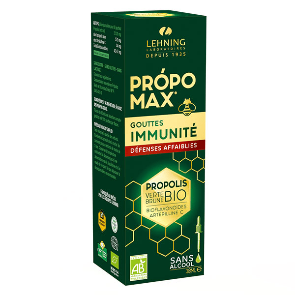 Propomax Immunité Sans Alcool Extrait de Propolis Bio 30ml