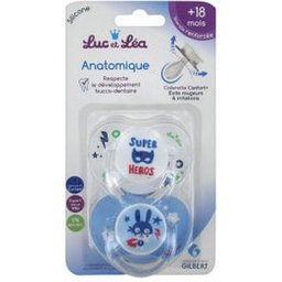 Luc et Lea Chupetes Simétricos Super Hero +18 Meses 2uds