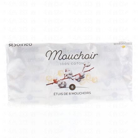 Mouchoirs 100% coton 6 étuis de 8 mouchoirs