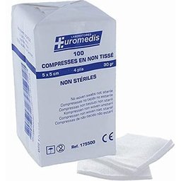 5x5cm 100 Compresses En Non Tissé Non Stérile