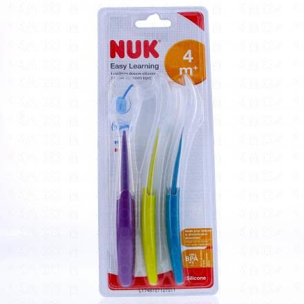 Easy learning - Cuillères douces silicone +4mois lot de 3
