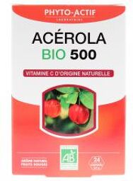 Acerola 500 Vitamine C Bio 24 Comprimés - Boîte 24 Comprimés