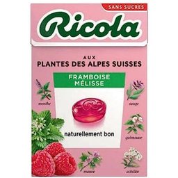 Bonbons Aux Plantes Suisses Framboise Mélisse Sans Sucres 50g