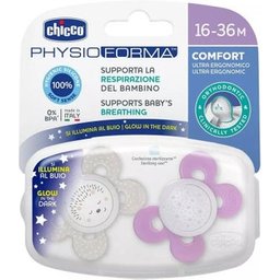 Chupete Silicona Physio Comfort Niña 16-36 M 2u *
