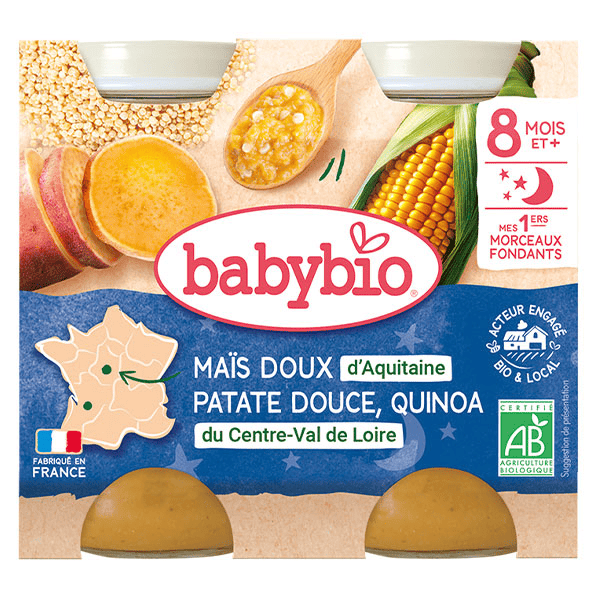 Bonne Nuit Maïs Doux Patate Douce Quinoa Bio 2 x 200g