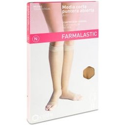 Bas Court Compression Normale Orteil Ouvert Camel TXL