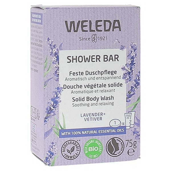 Shower Bar Douche Végétale Solide Lavander & Vétivier Bio 75g