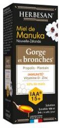 Miel de Manuka Solution Buvable Gorges et Bronches IAA 15+ 100 ml - Flacon 100 ml