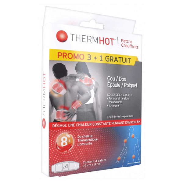 Therm°Hot Patch Chauffant Cou Dos Épaule et Poignet Lot de 3 + 1 Offert