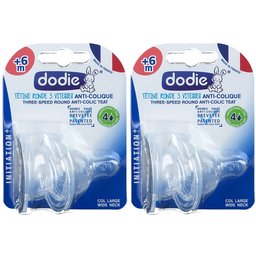 Dodie® Tétine Initiation+ ronde 3 vitesses anti-colique +6 mois