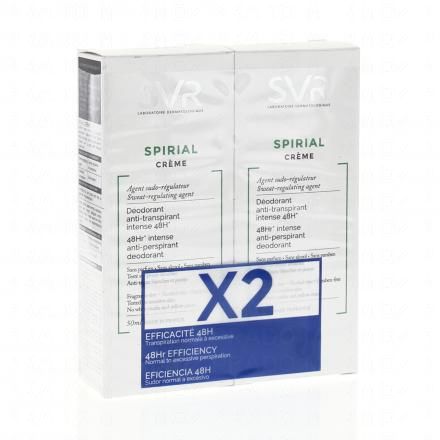 Spirial déodorant anti-transpirant crème lot de 2 x 50ml