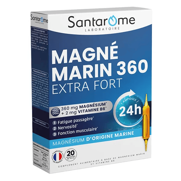 Santarome - Magnésium Marin 360 - Stress, nervosité - 20 Ampoules