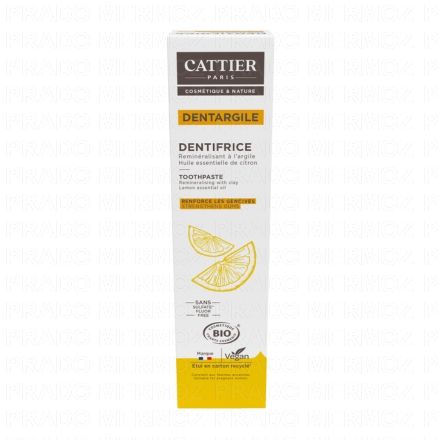 Dentargile Dentifrice à l'Huile essentielle de Citron Bio tube 75g