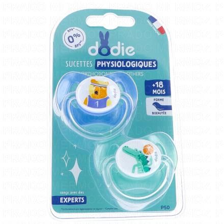 Duo Sucettes +18 mois physiologiques silicone garçon