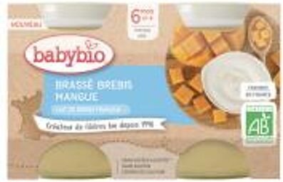 Brassé au Lait de Brebis Français - Mangue - Carton 2 pots de 130 g