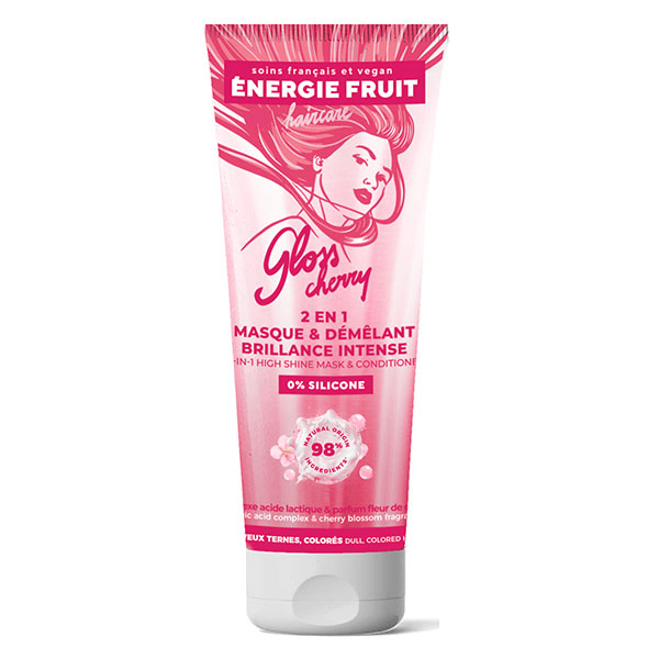 Energie Fruit Gloss cherry - Masque 2 en 1 - Sans silicone - Brillance intense - 200ml