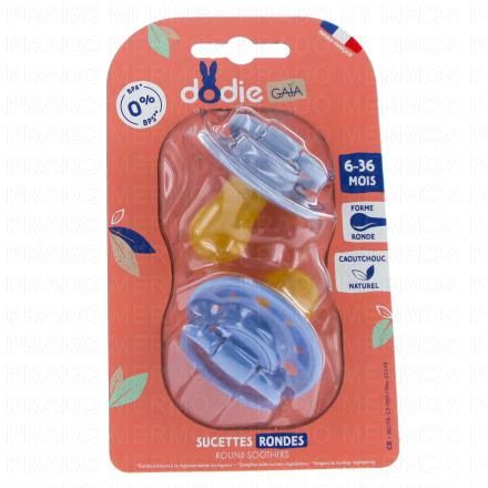 Gaïa - Sucettes duo ronde 6-36 mois bleu foncé / bleu clair