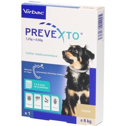 Prevexto® Collier médicamenteux pour chiens jusqu'à 8 kg