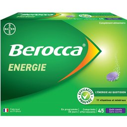 Berocca® Energie Cassis  Multivitamines et Minéraux aide à réduire la fatigue