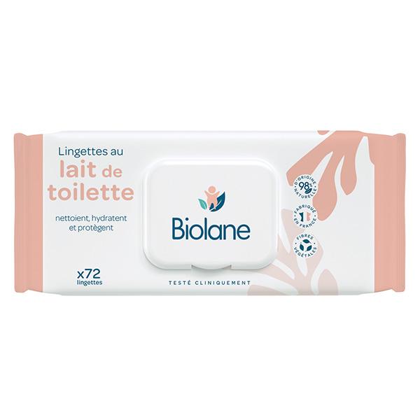 - Lingettes au Lait de Toilette - Nettoie, Hydrate, Protège - 72 unités