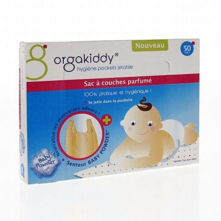 Sac à couches parfumé senteur Baby powder paquet de 50 sacs