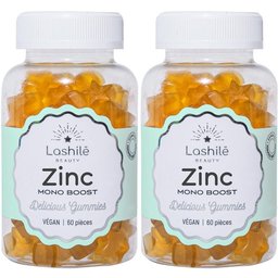 Lashilé Beauty - Compléments Alimentaires - Zinc - Maintien d'une peau et de cheveux normaux - Cure 1 mois - 60 Gummies