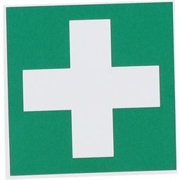Autocollant Croix verte pour trousse de secours 5 x 5 cm