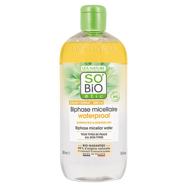 So'Bio Étic Pur Bamboo Biphase Micellaire Waterproof Bambou Bio 500ml