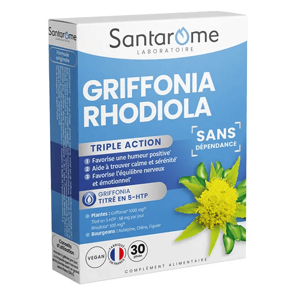 Santarome Phyto - Griffonia Rhodiola - Equilibre émotionnel - 30 gélules