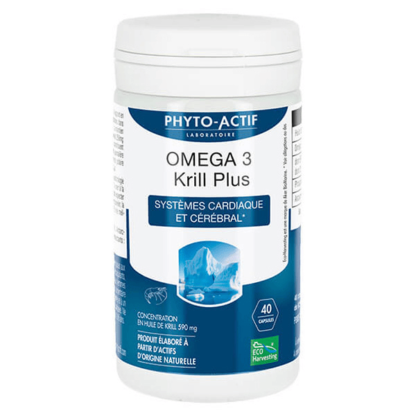 Phytoactif Omega 3 Krill Plus Système Cardiaque et Cérébral 40 Capsules