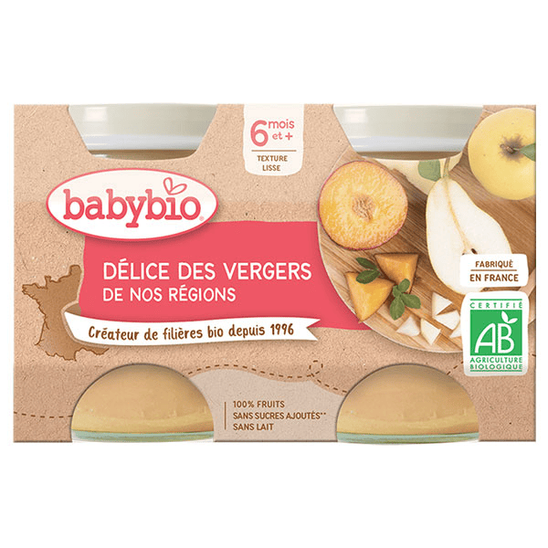 Fruits Pot Délice des Vergers +6m Bio 2 x 130g