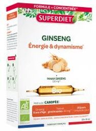 Ginseng Énergie & Dynamisme Bio 20 Unités - Boîte 20 ampoules de 10 ml