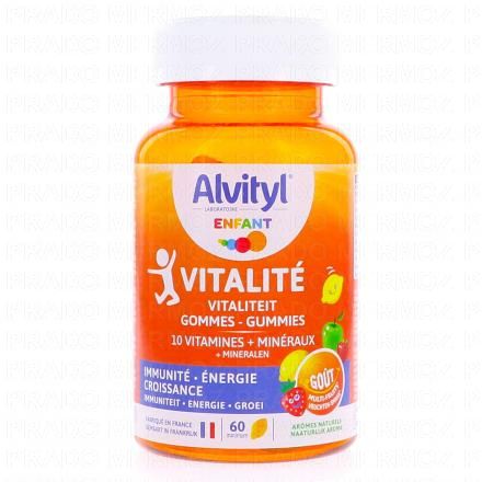 Vitalité - Gummies vitalité et minéraux goût citron, pomme, orange, fraise x60