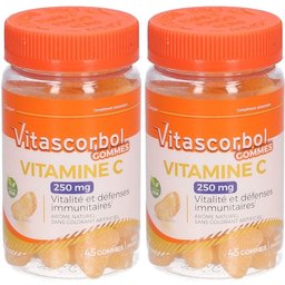 Vitascorbol - Gommes 250 - Complément alimentaire à base de Vitamine C 250 mg - Vitalité et défenses immunitaires1 - Ingrédients Vegan - 45 Gommes