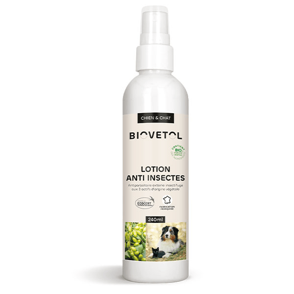 Lotion Sans Rinçage Anti-Insectes Bio Chien et Chat 240ml