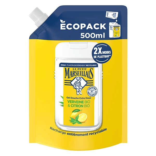 Recharge Gel Douche Extra Doux Verveine & Citron Bio 500ml