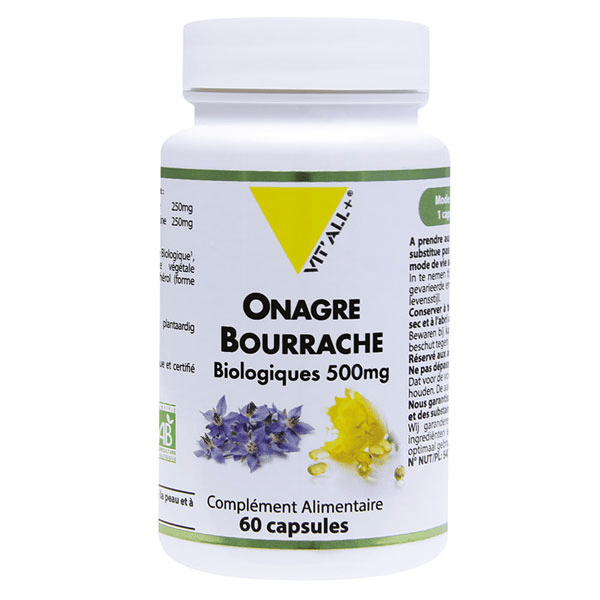 Onagre Bourrache 500mg Bio 60 capsules