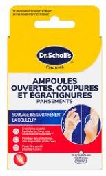 Ampoules Ouvertes Égratignures et Coupures 6 Pansements - Boîte 3 pansements grand format + 3 pansements petit format