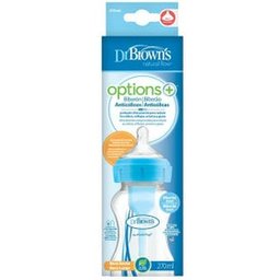Dr Brown's Biberon Silicone Natural Flow Bleu Forêt 270ml 1 Unité
